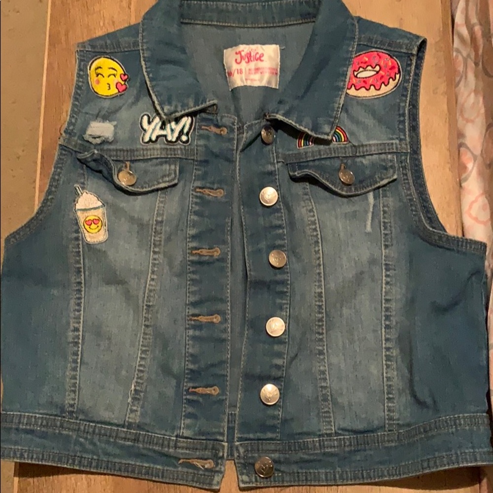 justice denim vest